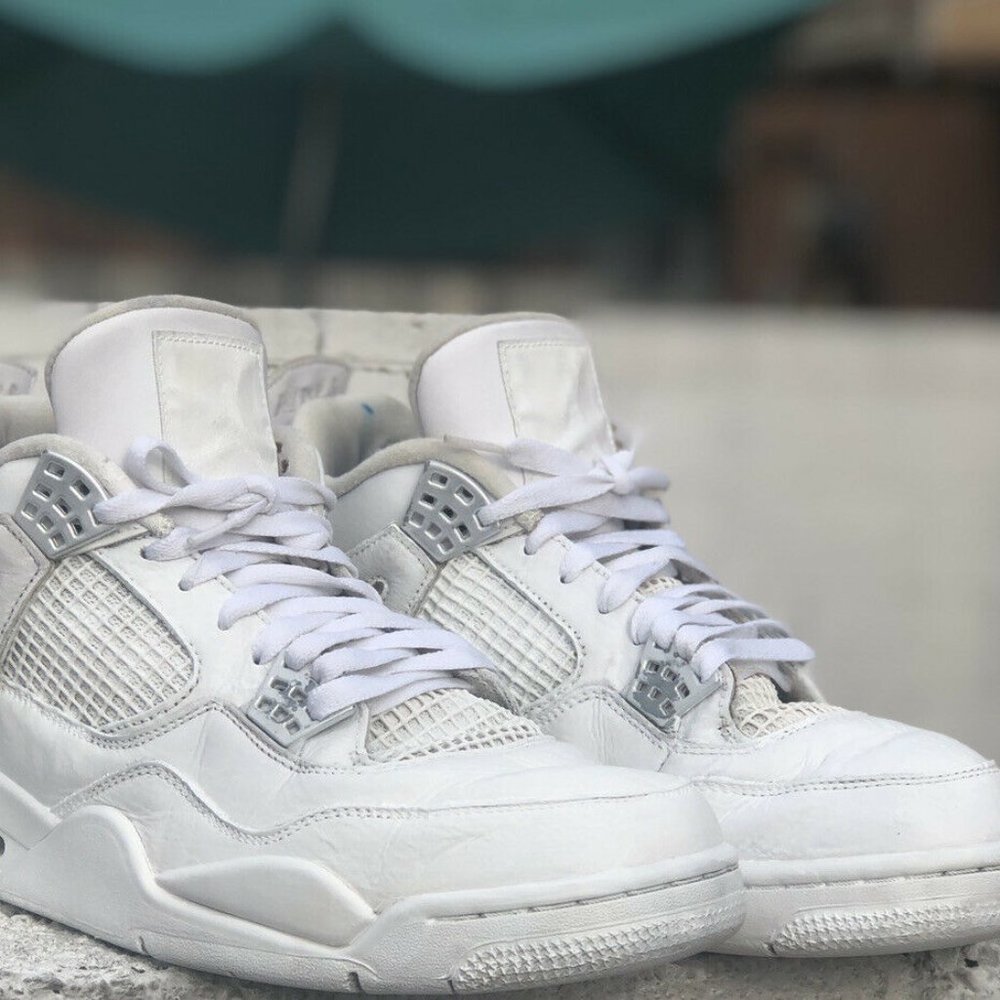 NIKE AIR JORDAN 4 RETRO WHITE PURE MONEY SZ 11.5